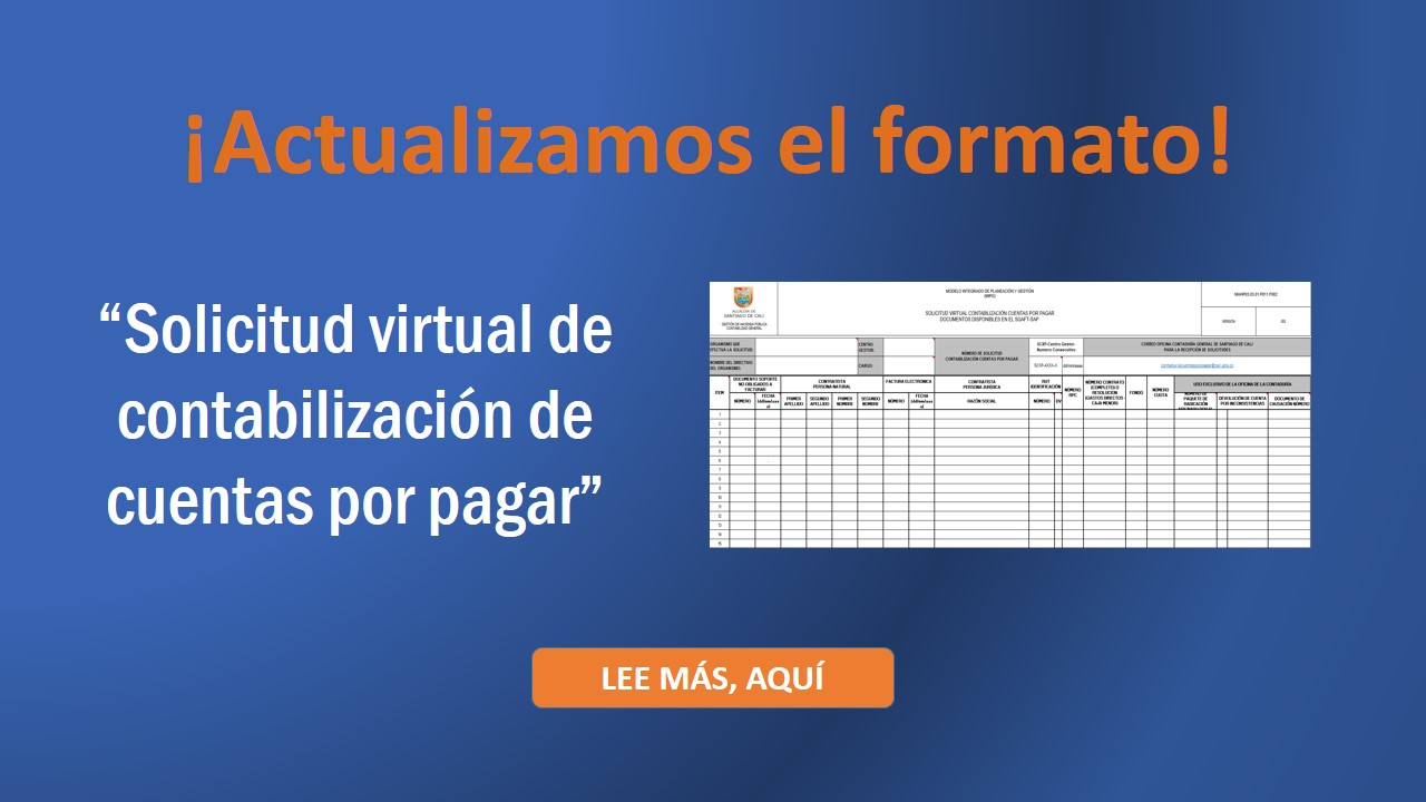 Nuevo formato de solicitud de contabilización de cuentas por pagar