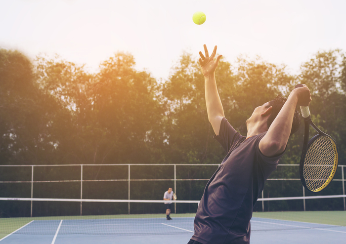 Tennis match which a serving player