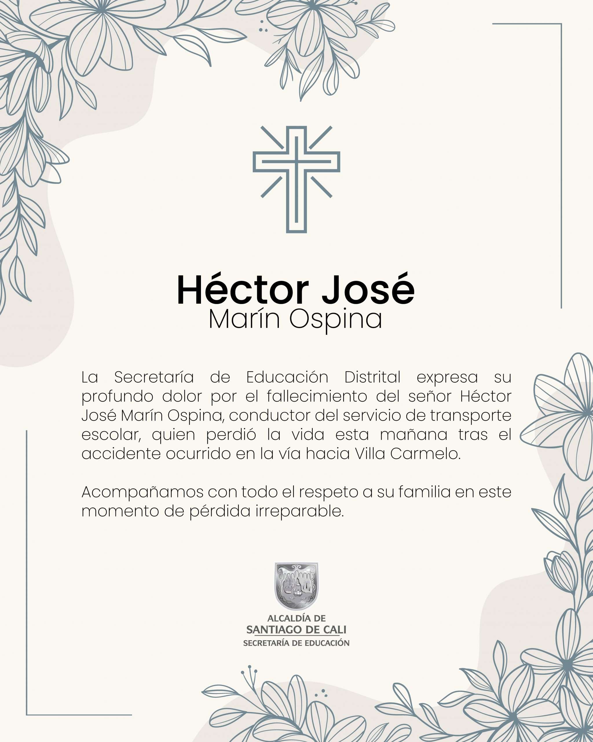 TARJETA CONDOLENCIAS HECTOR JOSE MARIN OSPINA CONDUCTOR TRANSPORTE IEO.jpg