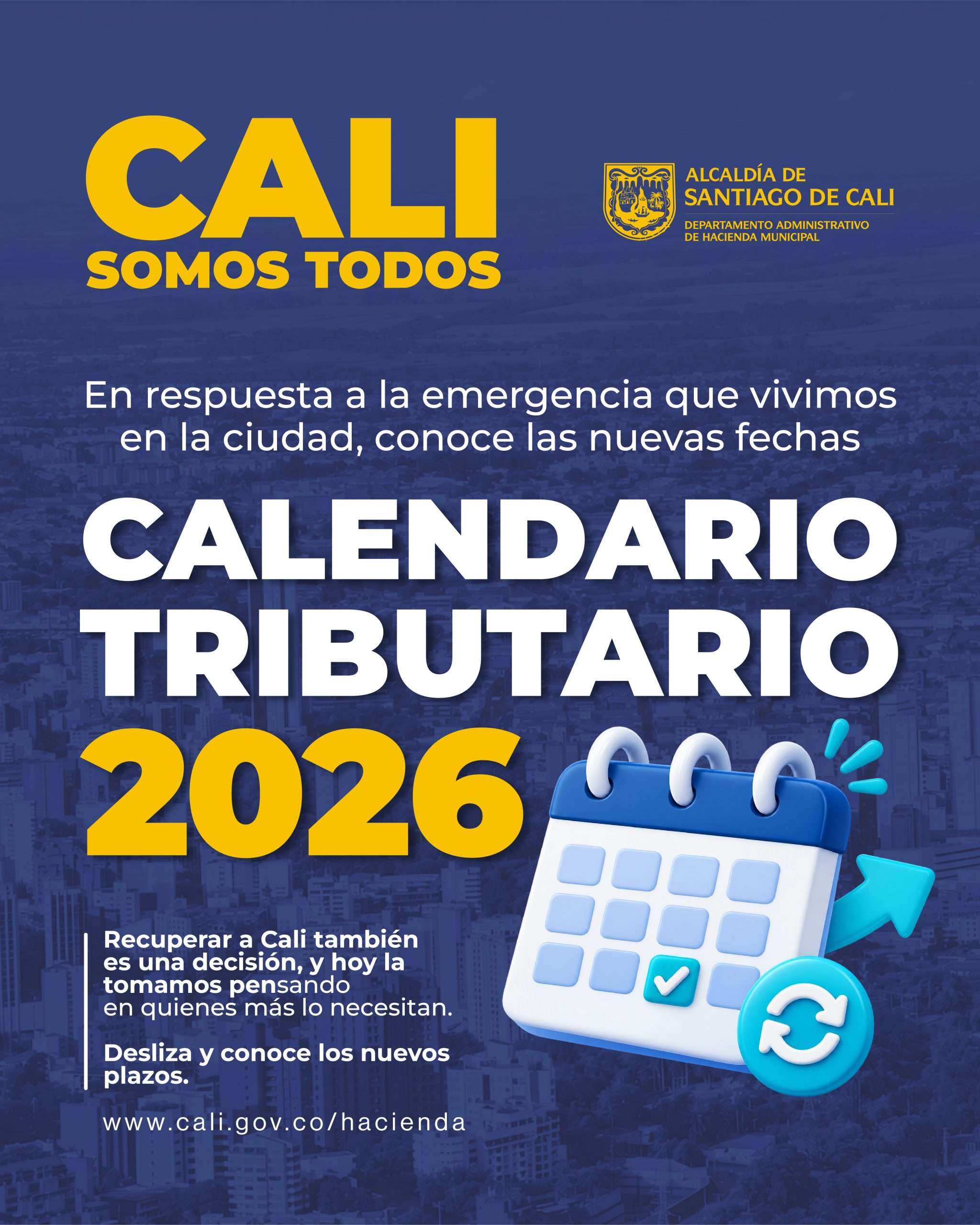 El calendario tributario es una guía para conocer los detalles de los trámites que debe realizar con el Departamento Administrativo de Hacienda
